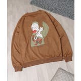 BROWN(A) | カットスエード ガールイラスト オーバーサイズ | ONE 4 PREMIUM