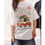 C柄-WHITE | バックプリント サガラ刺繍 Tシャツ | ONE 4 PREMIUM