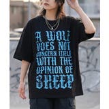 A柄-BLACK×T.BLUE | レタリング プリント Tシャツ | ONE 4 PREMIUM