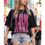 B柄-BLACK×S.PINK | レタリング プリント Tシャツ | ONE 4 PREMIUM