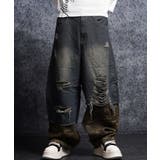 NAVY | デニムパンツ メンズ ワイドパンツ | ONE 4 PREMIUM