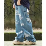 BLUE | ◆グラフィティー ワイド バギーパンツ◆ | ONE 4 PREMIUM