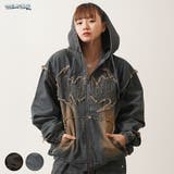 デニムジャケット レディース ジップパーカー | ONE 4 PREMIUM | 詳細画像1 