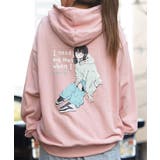 PINK | ◆ガールイラスト プルパーカー◆ オーバーサイズ | ONE 4 PREMIUM