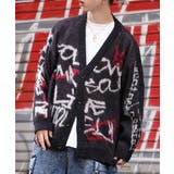 BLACK-A柄 | ◆総柄ジャガード 起毛カーディガン◆ オーバーサイズ | ONE 4 PREMIUM