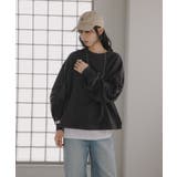 チャコールグレー | ギャザースリーブ オーバーサイズ スウェット	 | 210nouve