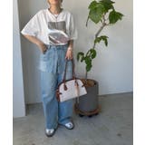 レッド | 箔プリントロゴビッグTシャツ | 210nouve