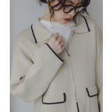 配色使いジップニットカーディガン | 210nouve | 詳細画像1