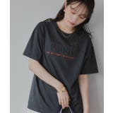 チャコールグレー | エンボス加工プリントTシャツ | 210nouve