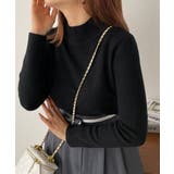 ブラック | ハイネックプルオーバーニット | 210nouve