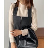 ベージュ | ハイネックプルオーバーニット | 210nouve