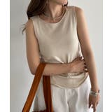 ベージュ | レーヨンブレンドサイドスピンドルニットタンクトップ | 210nouve
