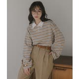 ボーダーポロ襟Tシャツ | 210nouve | 詳細画像1 