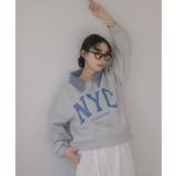 デニム シャツ ドッキング ロゴ スウェット / プルオーバー | 210nouve | 詳細画像1