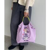 パープル | デザイン刺繍マーケットバッグ | 210nouve