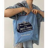 ブルー | デザイン刺繍マーケットバッグ | 210nouve