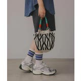 ベージュ2 | 【新色レオパードシリーズを追加！】コードストラップ 柄 ニット ハンドバッグ | 210nouve