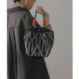 ブラック2 | 【新色レオパードシリーズを追加！】コードストラップ 柄 ニット ハンドバッグ | 210nouve