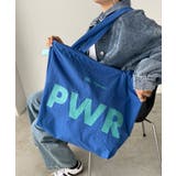 ブルー | 【PWR】ビッグロゴナイロントートバッグ | 210nouve