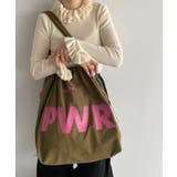 カーキ | 【PWR】ビッグロゴナイロントートバッグ | 210nouve