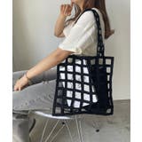 ブラック | ニット編みカラートートバッグ | 210nouve