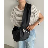 ブラック | ソフトフェイクレザーハーフムーンショルダーバッグ | 210nouve