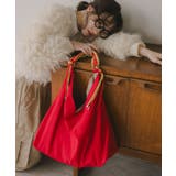 レッド | 配色ドローコードナイロンショルダーバッグ | 210nouve