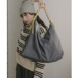 グレー | 配色ドローコードナイロンショルダーバッグ | 210nouve