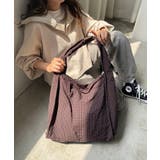 ブラウン | 2WAY サッカー チェック ショルダー トートバッグ | 210nouve