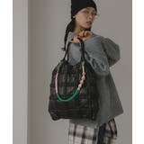 ナイロン チェック柄 コードストラップ バッグ | 210nouve | 詳細画像3