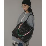 ブラック | ナイロン チェック柄 コードストラップ バッグ | 210nouve