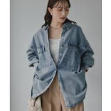 ブルー | デニムビッグシャツジャケット | 210nouve