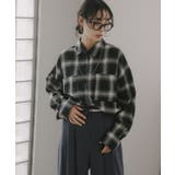 ブラック | オンブレチェック オーバーサイズ シャツ ジャケット | 210nouve