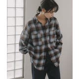 ブラウン | オンブレチェック オーバーサイズ シャツ ジャケット | 210nouve