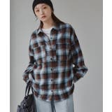 ブラウン | オンブレチェック オーバーサイズ シャツ ジャケット | 210nouve