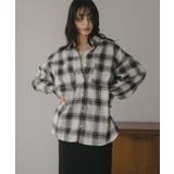 ホワイト | オンブレチェック オーバーサイズ シャツ ジャケット | 210nouve