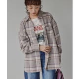 ラベンダー | オンブレチェック オーバーサイズ シャツ ジャケット | 210nouve