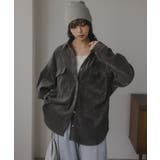 ブラック | コーデュロイ オーバーサイズ シャツ ジャケット | 210nouve