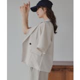 リネンライク半袖ジャケット | 210nouve | 詳細画像3