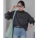 チャコールグレー | スエードハイネックプルオーバー | 210nouve