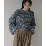 ミックスカラー オーバーサイズ クロップド丈 ニット | 210nouve | 詳細画像2