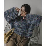 ミックスカラー オーバーサイズ クロップド丈 ニット | 210nouve | 詳細画像3