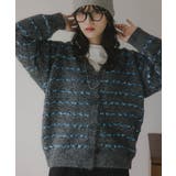 ツイード ボーダー オーバーサイズ ニット カーディガン | 210nouve | 詳細画像11