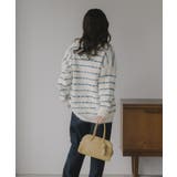 ツイード ボーダー オーバーサイズ ニット カーディガン | 210nouve | 詳細画像8