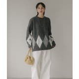 アーガイル ルーズ シャギー ニット | 210nouve | 詳細画像7