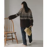 ノルディック柄 ルーズ シャギーニット | 210nouve | 詳細画像8