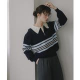 マルチボーダー ポロ襟 ニット | 210nouve | 詳細画像10