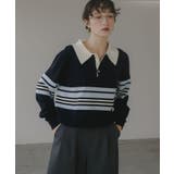 マルチボーダー ポロ襟 ニット | 210nouve | 詳細画像11
