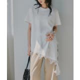 裾 レース ドッキング アシンメトリー Tシャツ | 210nouve | 詳細画像2