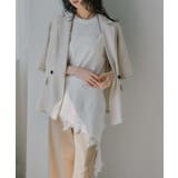 ホワイト | 裾 レース ドッキング アシンメトリー Tシャツ | 210nouve